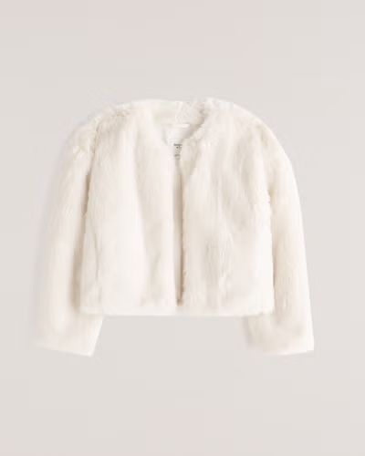Cropped Faux Fur Jacket | Abercrombie & Fitch (US)