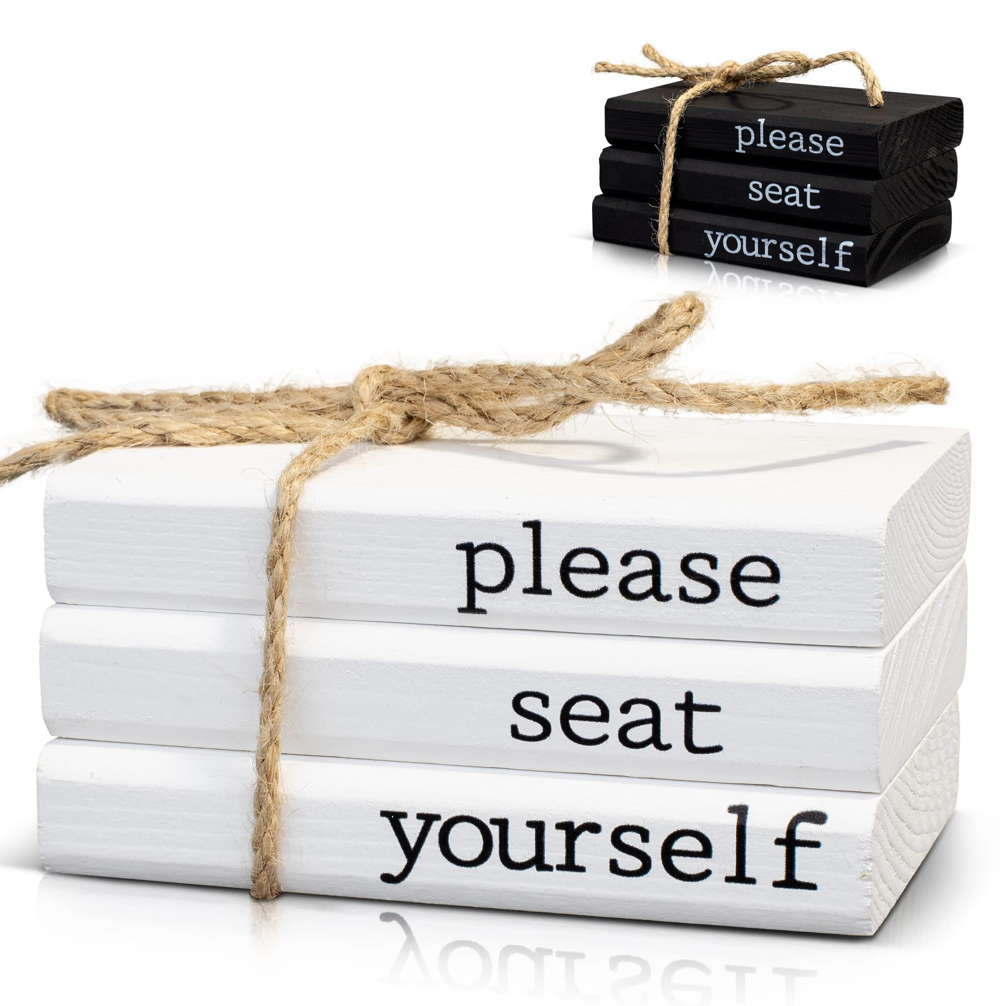Farmhouse Bathroom Decor - Funny Rustic Wooden Mini Books for Your Restroom Shelf - The Perfect S... | Amazon (US)