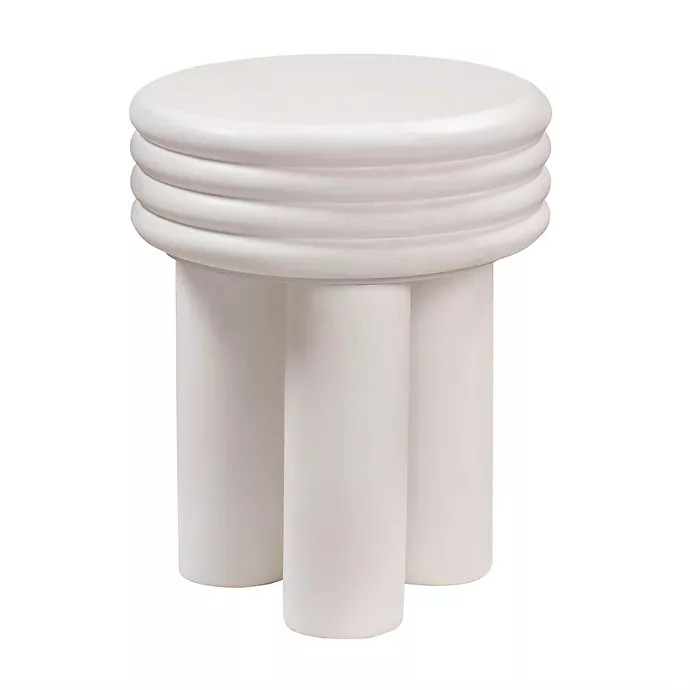 TOV Furniture Delta Concrete Side Table in Ivory | Bed Bath & Beyond | Bed Bath & Beyond