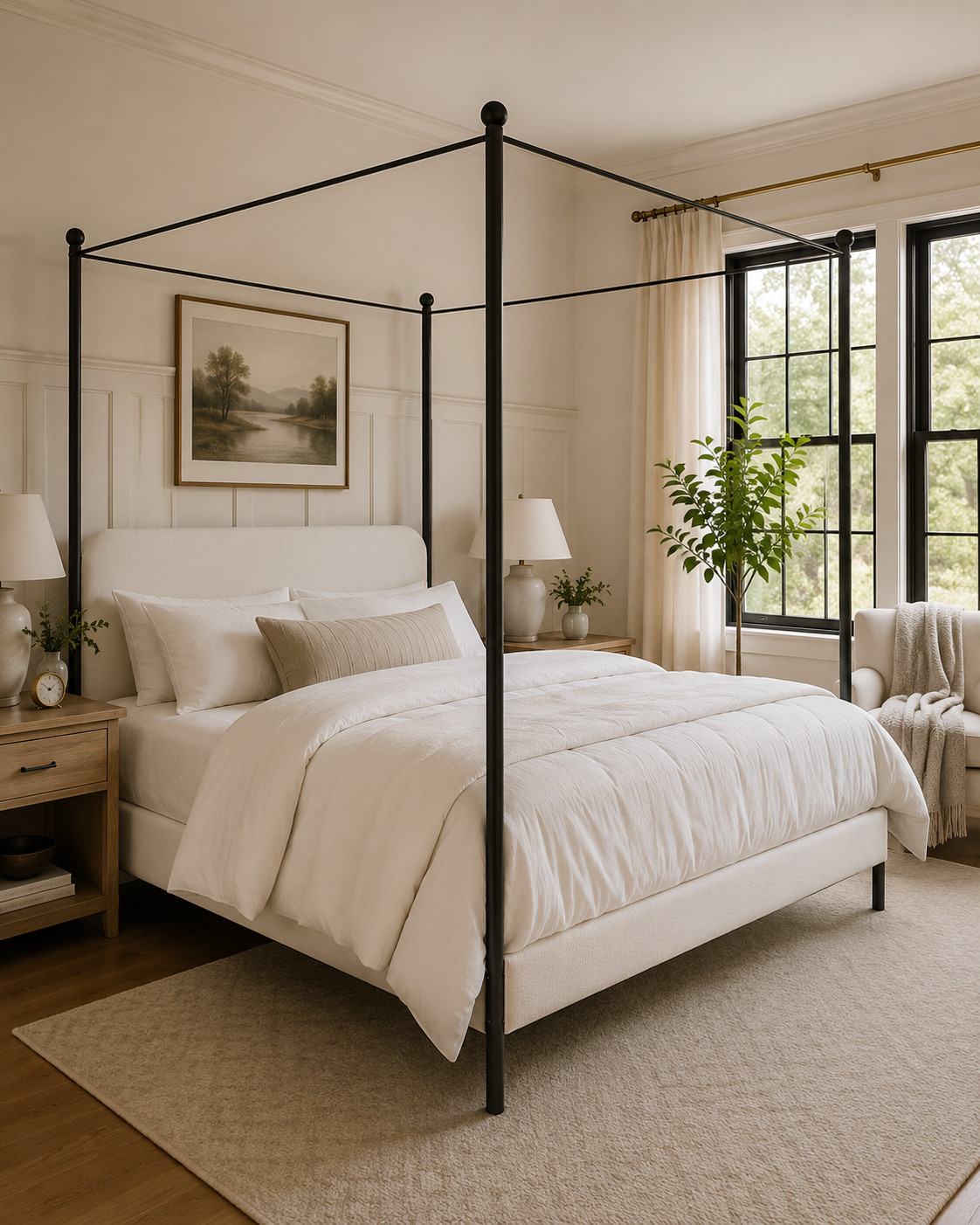 bedroom, frame bed, bed frame, nightstand, blanket, Home details linked ✨ Amazon, Etsy, Wayfair, Target, Restoration Hardware, Pottery Barn, Arhaus, Walmart, Studio McGee, Serena & Lily, Crate & Barrel, West Elm, Threshold, HomeGoods, and more 🤍 Furniture, decor, lighting, rugs, mirrors, styling pieces, and organization favorites  

 #LTKHome
