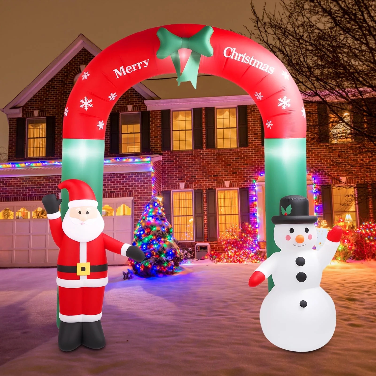 8ft Christmas Inflatable Archway,Christmas Blow Up Yard Decorations with Santa Claus and Snowman,... | Walmart (US)