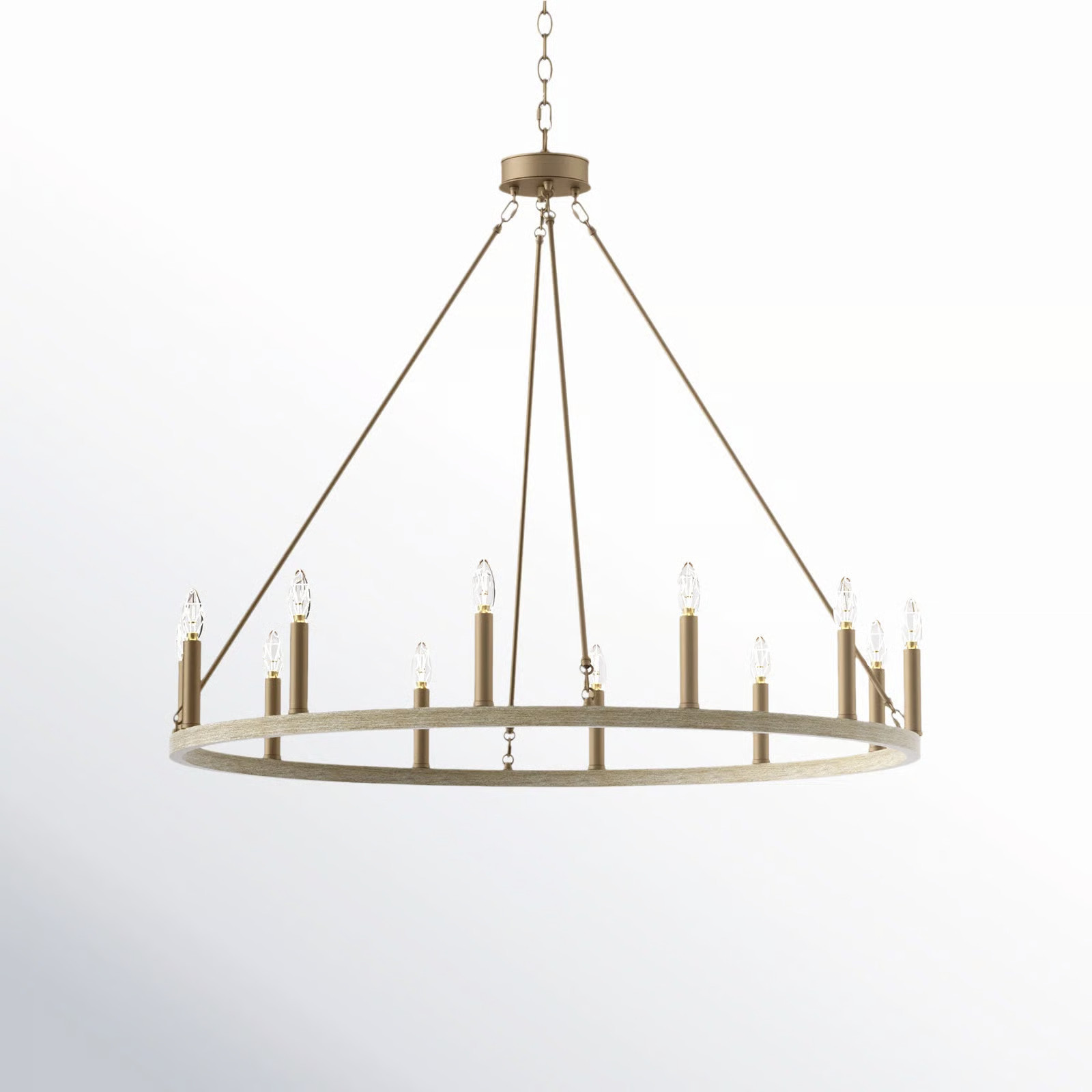 Madalyn 12 - Light Candle Style Wagon Wheel Chandelier | Joss & Main