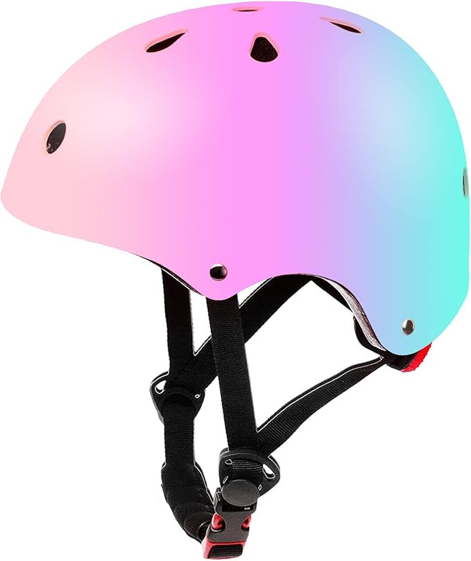Color Gradient Adjustable Kids Bike Helmet Toddler Helmets for 3-5-8-14 Years Kids Girls Boys You... | Amazon (US)