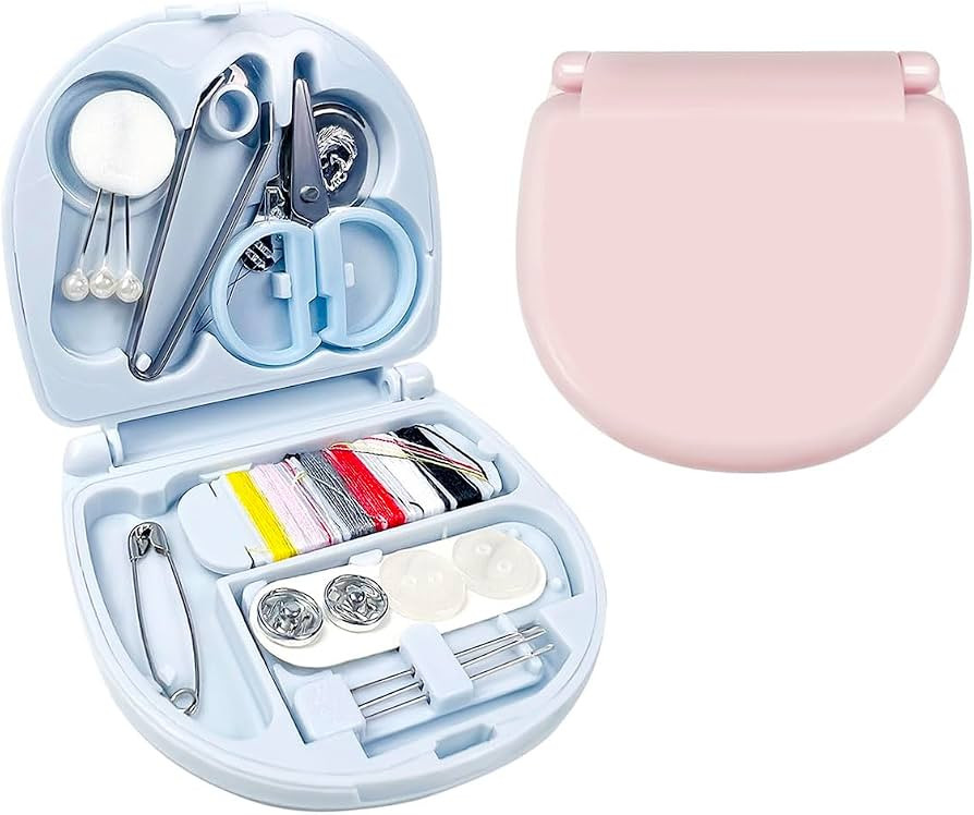 2 Pack Mini Sewing Kit, Travel Sewing Box, Portable Sewing Tool Kit, Needle and Thread Kit, Emerg... | Amazon (US)