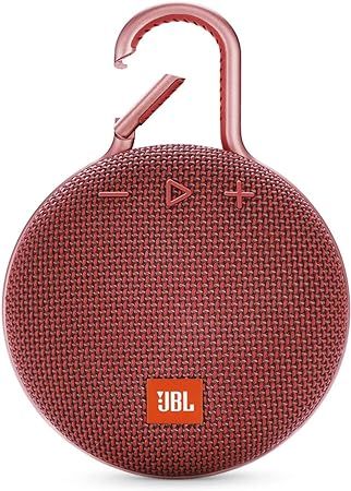JBL Clip 3, Fiesta Red - Waterproof, Durable & Portable Bluetooth Speaker - Up to 10 Hours of Pla... | Amazon (US)
