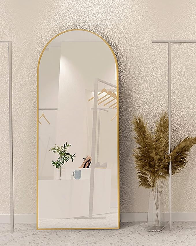 SHIGAKEN 65"×22" Arched Full Length Mirror, Floor Mirror, Standing Mirror, Full Body Mirror, Lar... | Amazon (US)