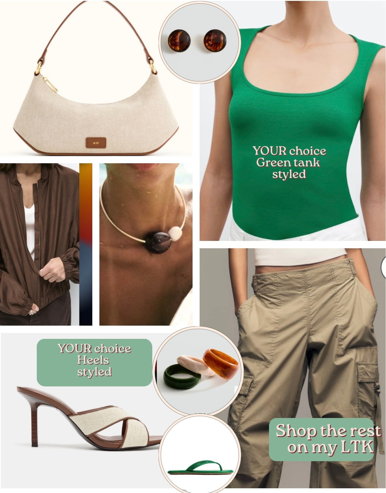 Proof a tank is never just a tank.
I built two possible prize picks around this one—
the green tank… or those heels. Your move. 💚

Earthy neutrals, tortoise touches, a little sport, a little polish.
This is how I like to style—start with one piece and build a story.

The rest of the look is linked in my LTK if you want to shop the full mood. ✨

#LTKgrwm #LTKOver40 #LTKootd