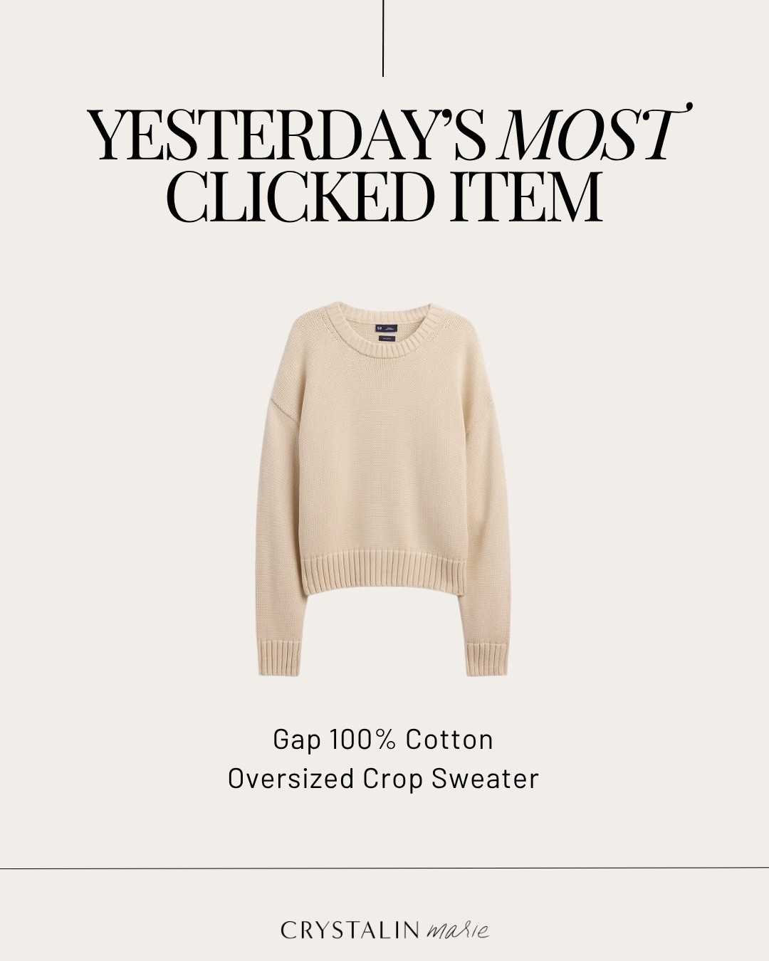 Gap oversized cotton crop sweater on sale! i’m in the petite small.

#LTKmomlife #LTKOver40 #LTKSaleAlert