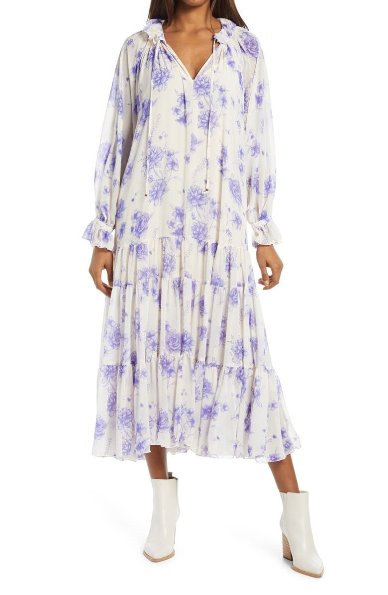 Feeling Groovy Long Sleeve Midi Dress | Nordstrom