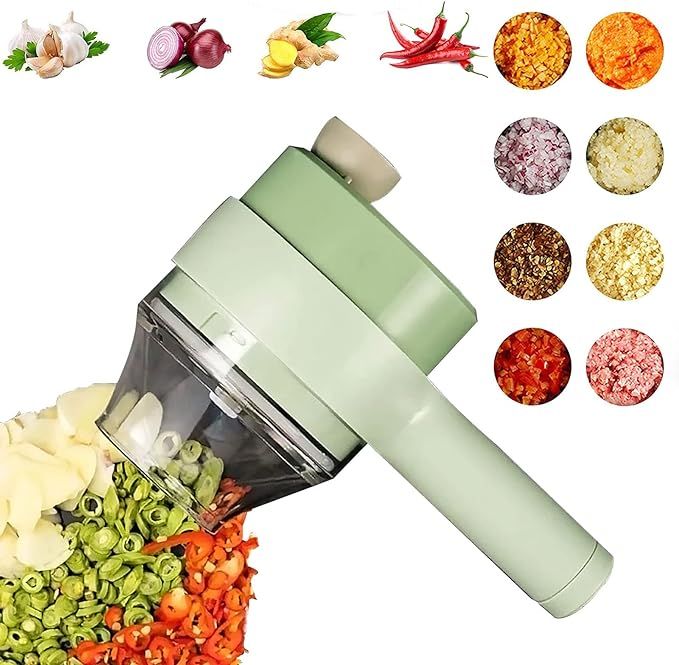 4 in 1 Portable Electric Vegetable Cutter Set,Wireless Food Processor for Garlic Pepper Chili Oni... | Amazon (US)