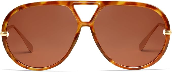 VANLINKER Oversized Trendy Polarized Aviator Sunglasses for Women Men Retro Round Sunglasses Vint... | Amazon (US)