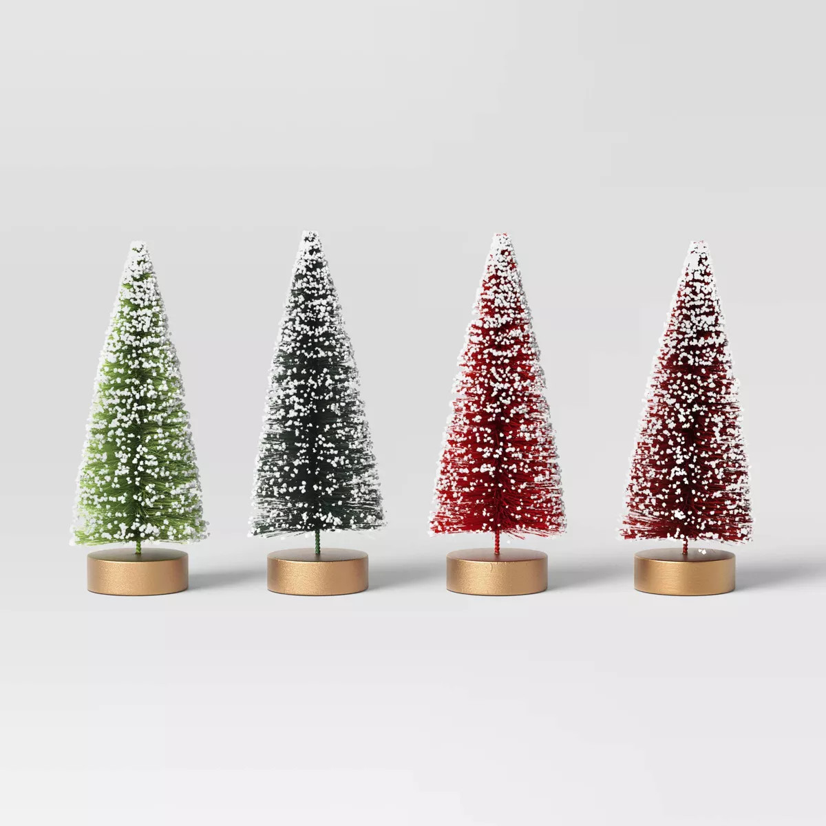 4pc 4" Sisal Bottle Brush Tree Christmas Figurine Set - Wondershop™ | Target