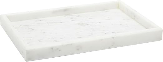 White Marble Vanity Tray for Jewelry, Candles, Perfume (11.75 x 7.75 In) | Amazon (US)