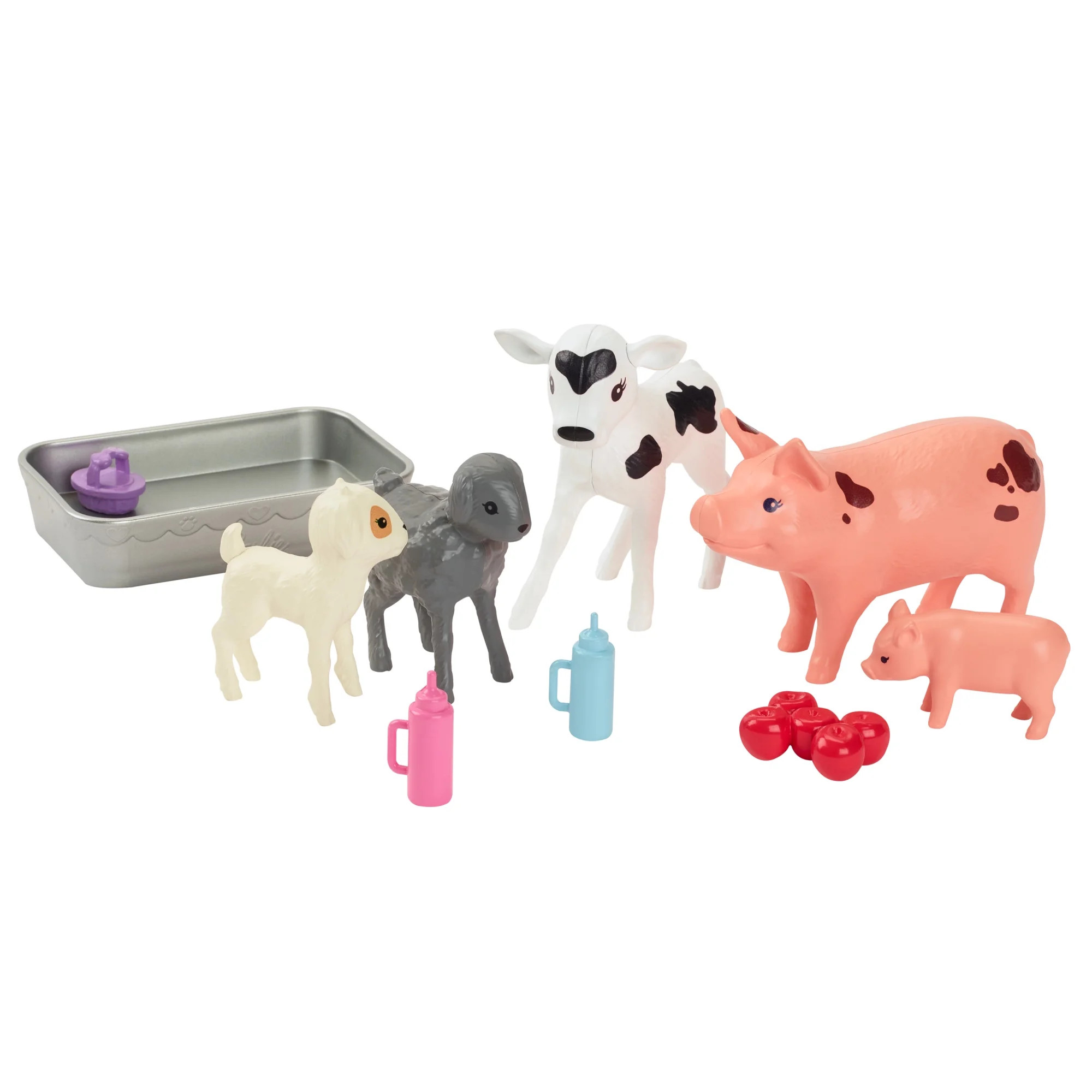 Barbie World Farm Playset with 10 Pieces Including 5 Farm Animals & Feeding Accessories | Walmart (US)