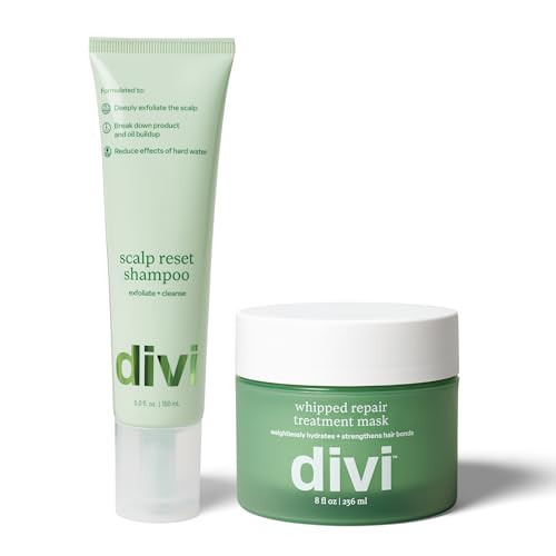 Divi Clarifying Scalp Reset Shampoo and Whipped Repair Treatment Mask Set, Deep Cleansing, Oil Control, Bond Repair, Full Size, 2 Piece Set | Amazon (US)