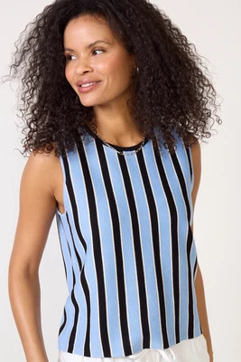 EVEREVE Women's Morris Crew Tank Top, Size Medium, Blue | Evereve