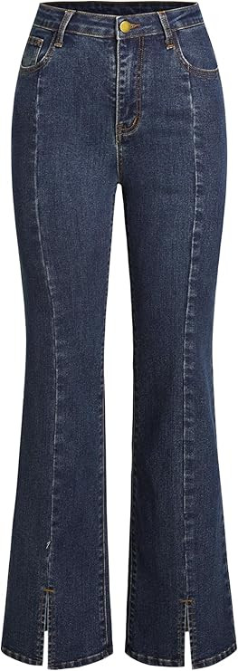 CIDER Denim High Waist Solid Flared Jeans | Amazon (US)