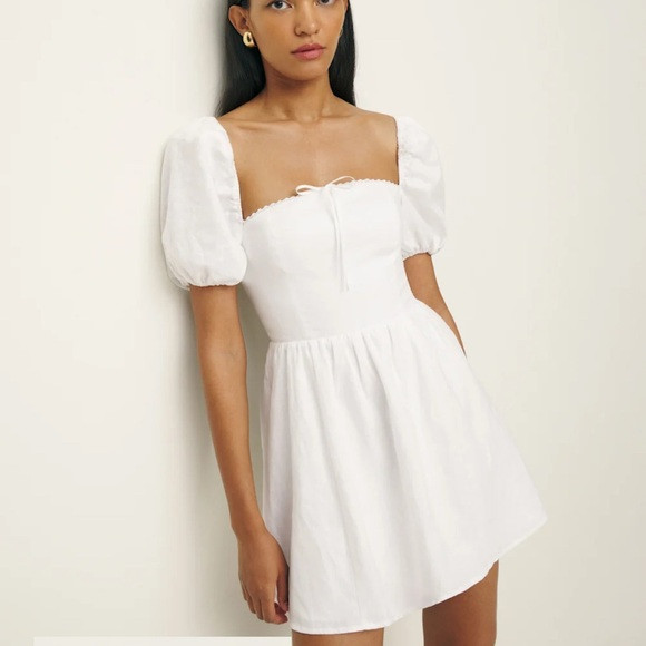 Reformation Malvina Linen Dress Ivory - Size 0 | Poshmark