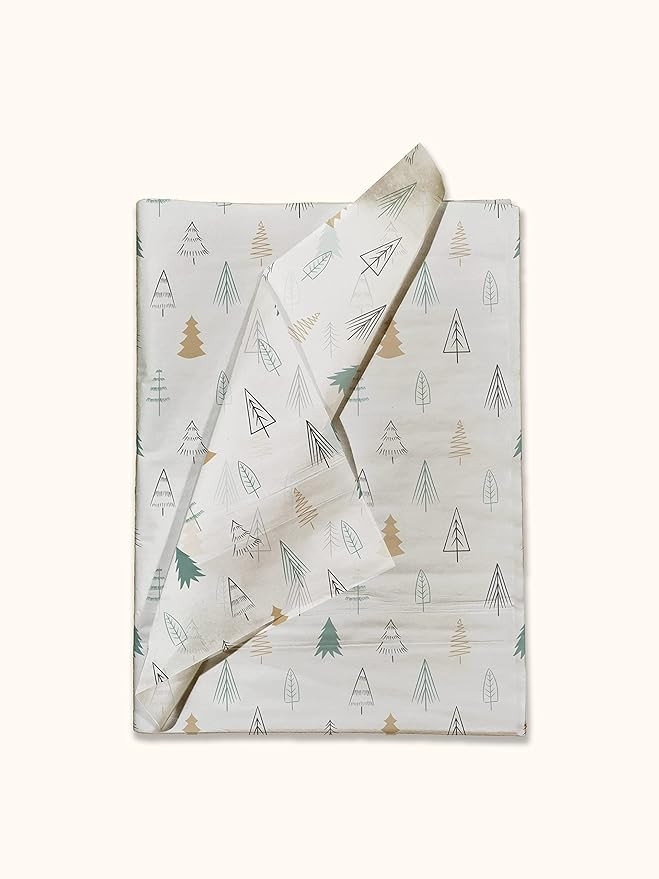 Fir Tree Printed Tissue - Christmas Tissue Paper - Christmas Tissue Paper for Gift Wrapping - Tis... | Amazon (US)