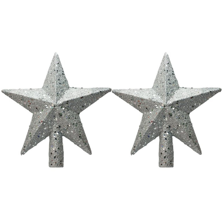 Manunclaims 2/8 Pieces Glitter Mini Christmas Tree Topper Mini Xmas Tree Topper Ornaments for Sma... | Walmart (US)