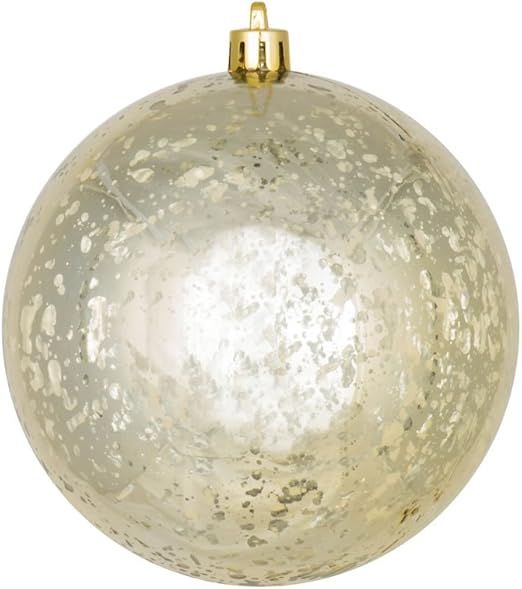 Vickerman 440254 - 4" Champagne Shiny Mercury Ball Christmas Tree Ornament (6 pack) (M166338) | Amazon (US)