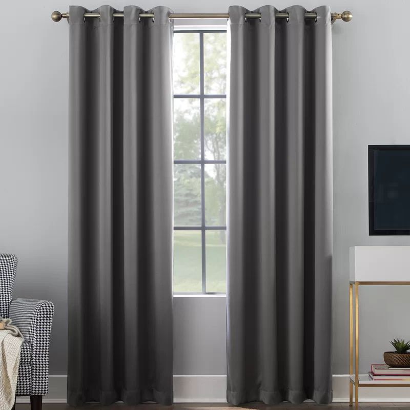 Oslo Home Theater Grade Solid Blackout Thermal Grommet Curtains | Wayfair North America