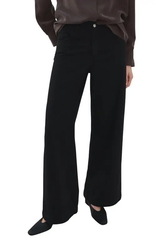 MANGO Wide Leg Jeans in Black Denim at Nordstrom, Size 0 | Nordstrom