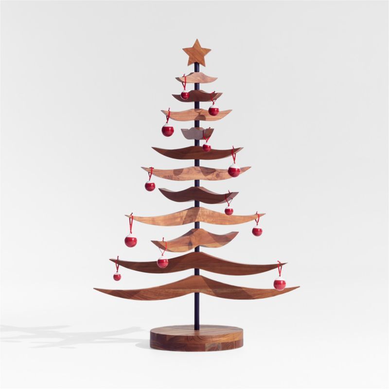 Warm Acacia Tannenbaum 60" Wood Christmas Tree + Reviews | Crate & Barrel | Crate & Barrel