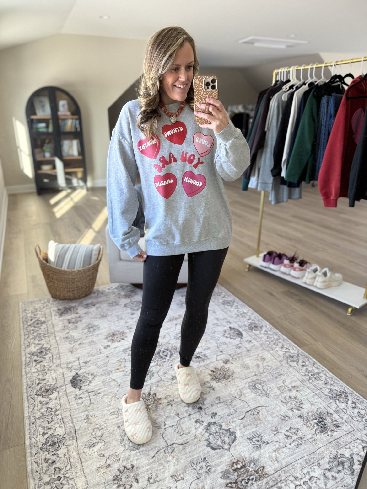 Valentine’s Day
Sweatshirt
Leggings 
Slippers 
Amazon 
Mom outfit 
OOTD 

#LTKgrwm #LTKootd #LTKmomlife