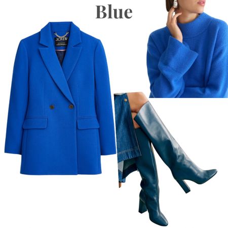 Change it up this holiday season by sporting blue! We adore this blue blazer, blue sweater & blue boots perfect for fall outfits & holiday outfits 

#LTKstyletip #LTKSeasonal #LTKHoliday