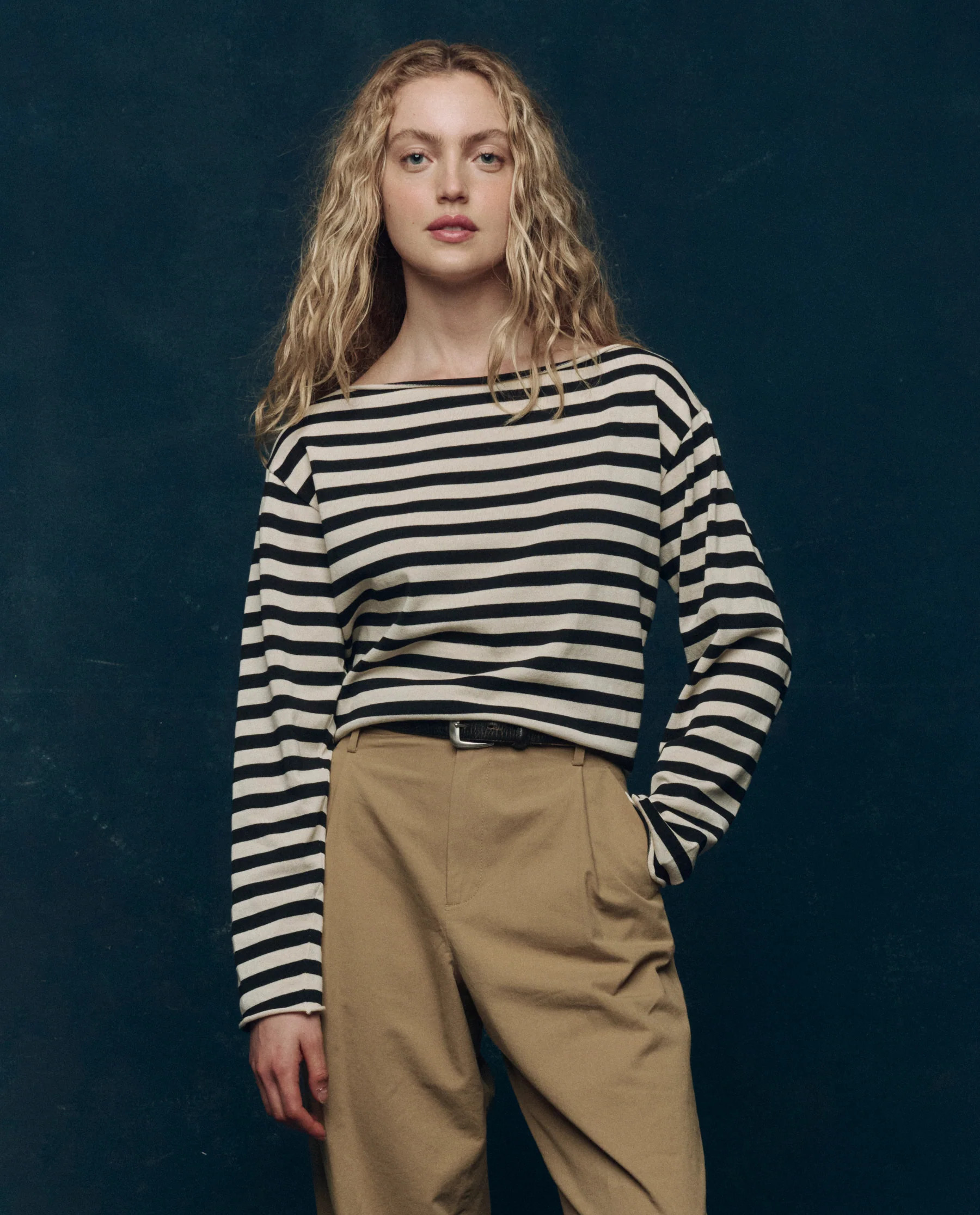 The Sailor Sweater. -- Black Stripe | THE GREAT.
