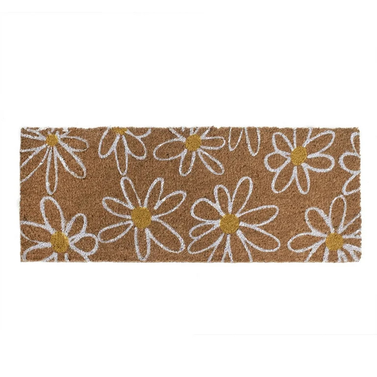 Way to Celebrate Summer White Daisy Outdoor Coir Doormat, 30"W x 12"H - Walmart.com | Walmart (US)