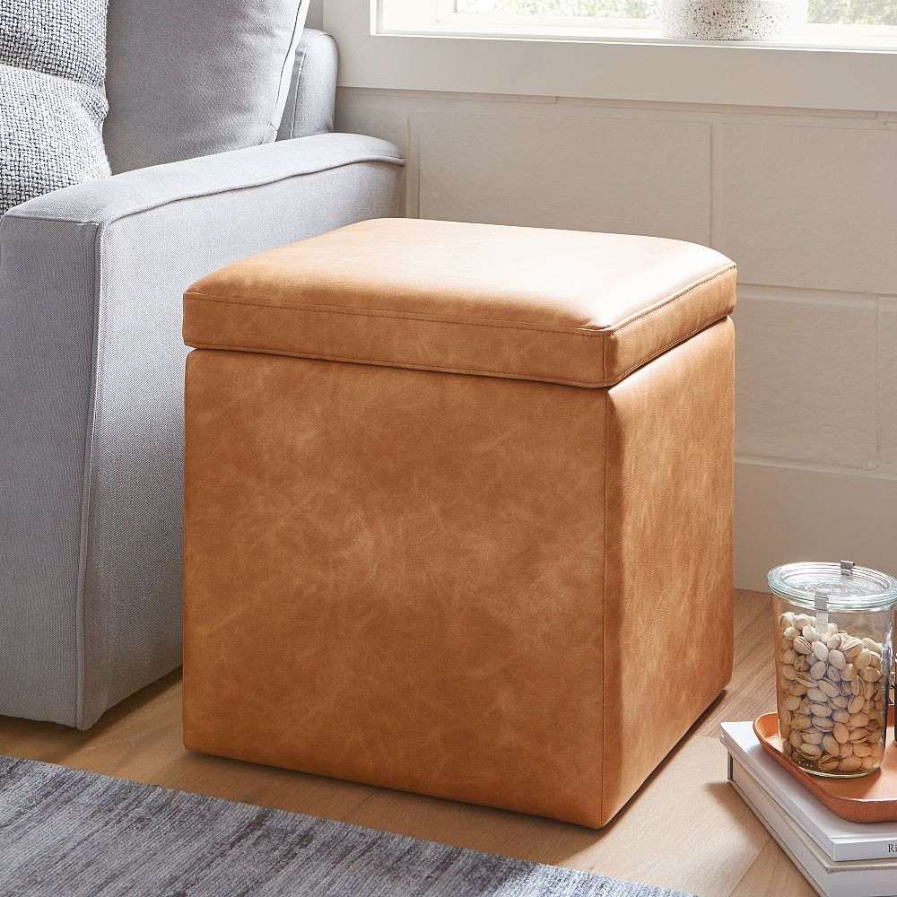 Simple Square Storage Ottoman | Pottery Barn Teen