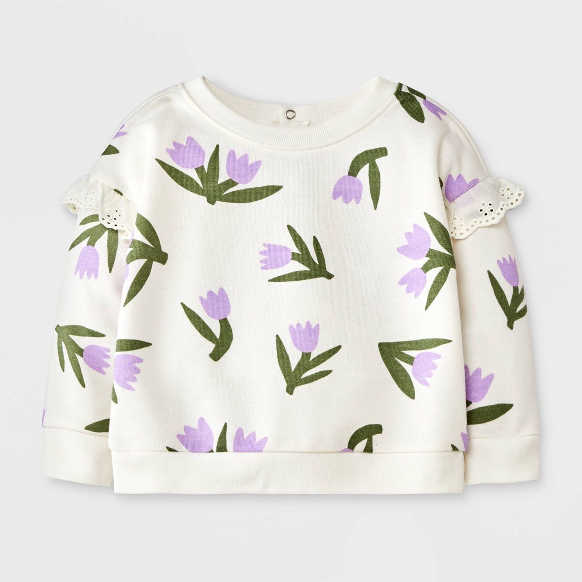 Baby Girls' Floral Sweatshirt - Cat & Jack™ Purple | Target