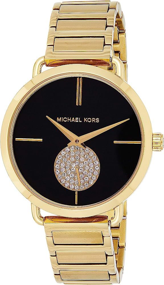 Michael Kors Women's Portia Watch Stainless Steel Analog-Quartz Stainless-Steel Strap, Gold, 16 (... | Amazon (US)