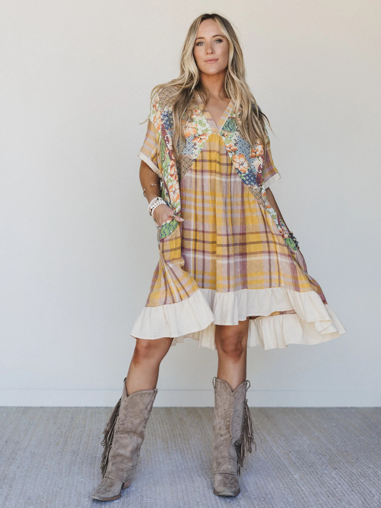 Golden Gaze Dress - Mustard | Three Bird Nest