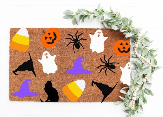 Halloween Doormat- Colorful doormat - Fall Doormat - All things Halloween Doormat - Halloween - H... | Etsy (US)