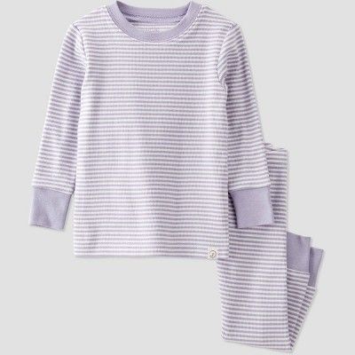 little planet by carter's Toddler 2pc Solid Knit Organic Cotton Pajama Set - Purple | Target