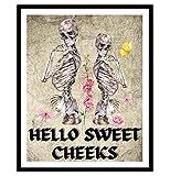 Roxbury Row Skeleton Bathroom Decor | Hello Sweet Cheeks Bathroom Decor | Funny Bathroom Signs, Goth | Amazon (US)