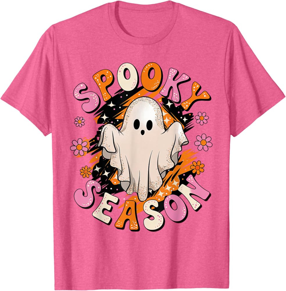 Groovy Spooky Season Ghost Flower Halloween Costume T-Shirt | Amazon (US)