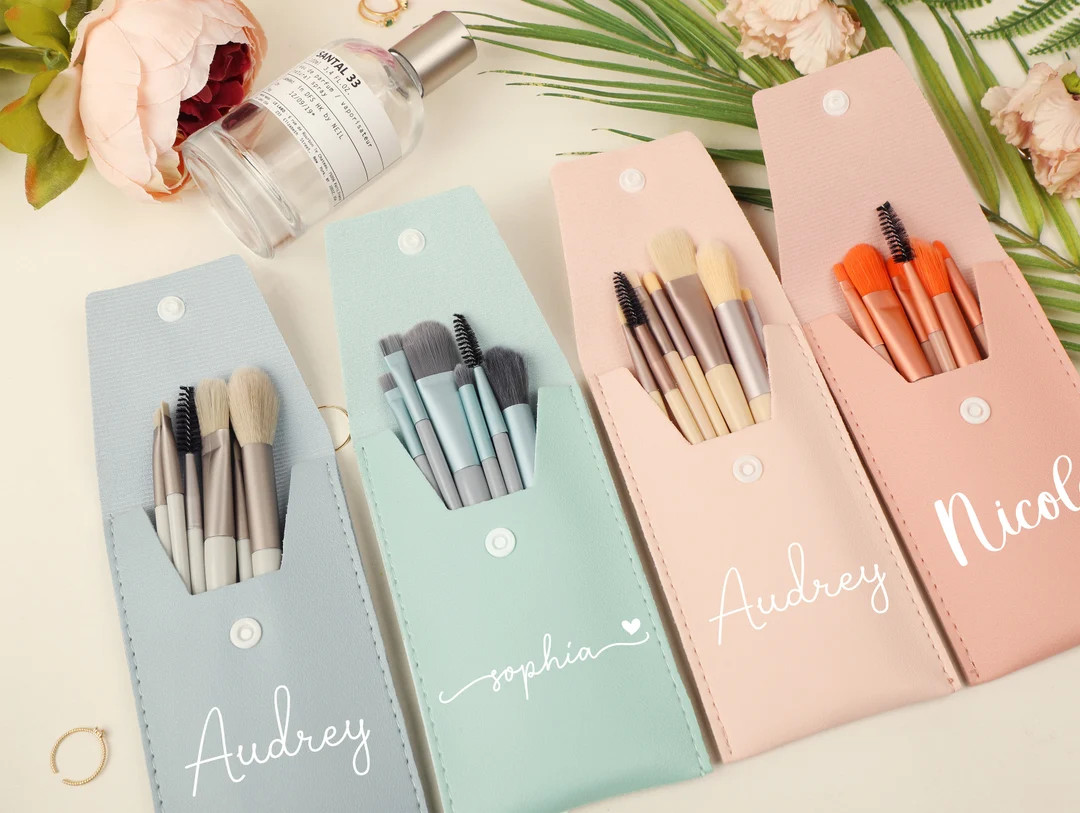 Personalized Makeup Brushes Bag, Custom Bridesmaid Gift, Gift for Her, Bridesmaid Party, Travel M... | Etsy (US)