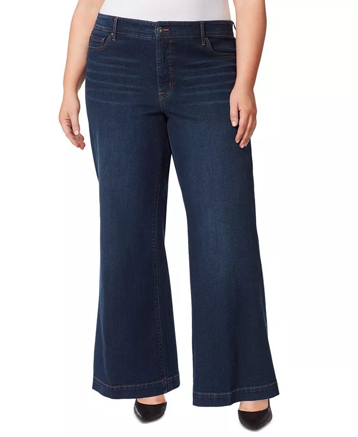 Jessica Simpson Trendy Plus Size True Love Trouser Wide-Leg Jeans - Macy's | Macy's