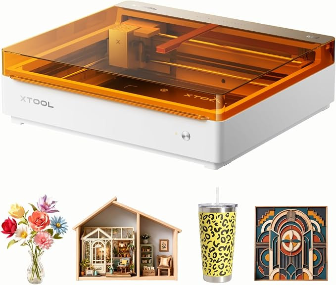 xTool M2 20W Laser Engraver, Built-in Dual Cameras, Class 1 Enclosed Safe Laser Engraving Machine... | Amazon (US)