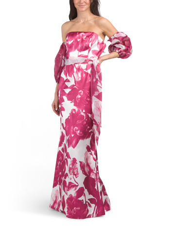 Off The Shoulder Floral Gown for Women | Polyester | Marshalls