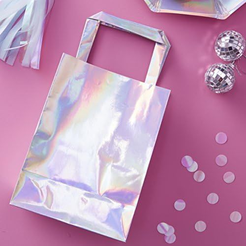 Ginger Ray Iridescent Rainbow Holographic Party Bags 5 Pack - Iridescent Party | Amazon (US)