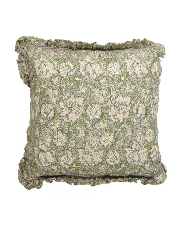20x20 Floral Poppy Print Ruffle Pillow | TJ Maxx
