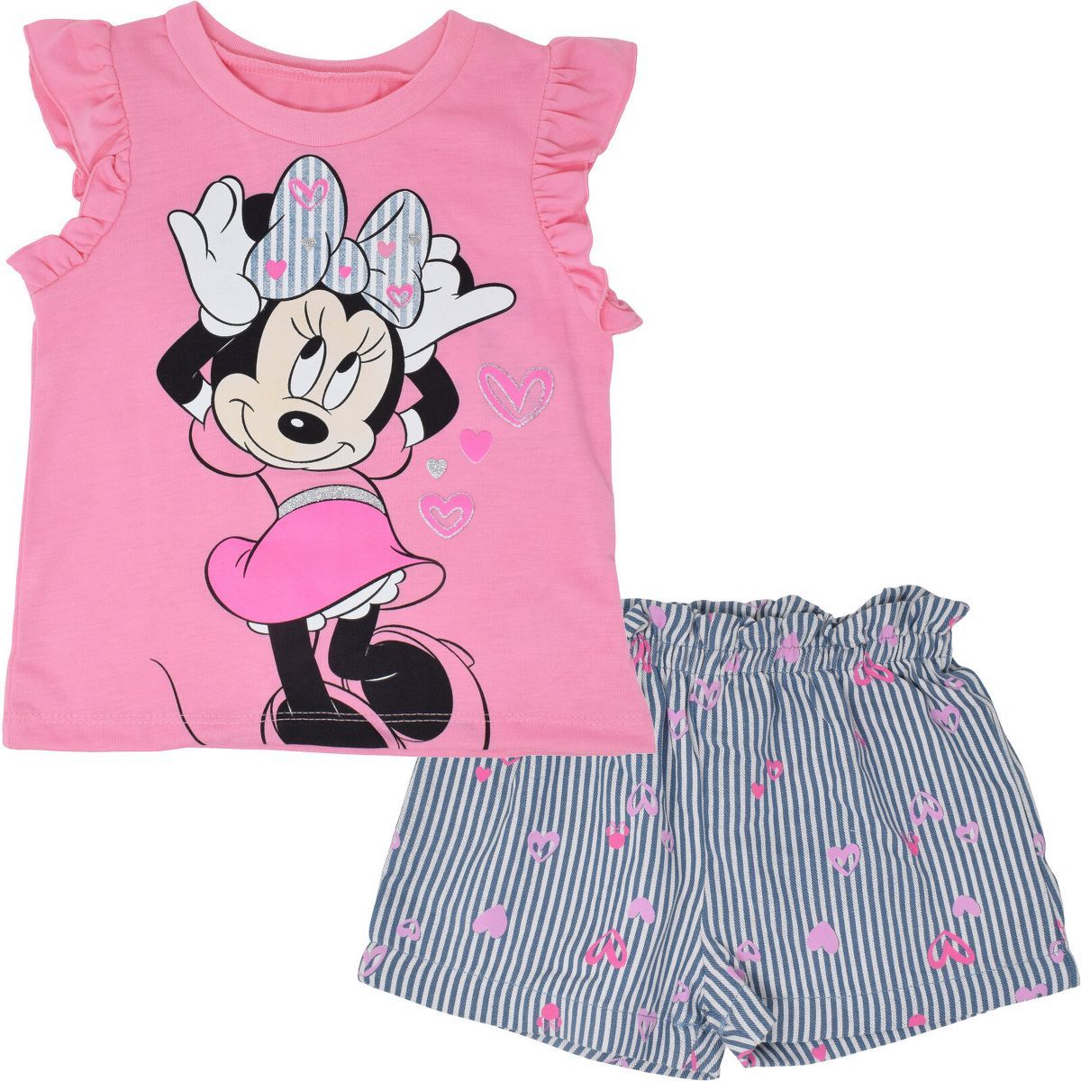 Disney Minnie Mouse Baby Girls T-Shirt and Shorts Outfit Set Infant to Toddler | Target