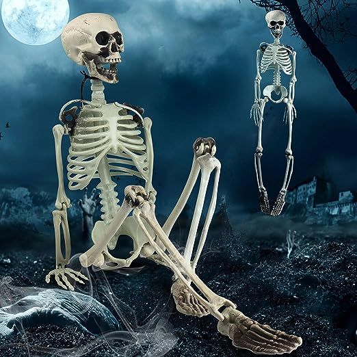 Halloween Decorations, Posable 3FT Halloween Skeleton Life Size, Halloween Decorations Indoor Cle... | Amazon (US)