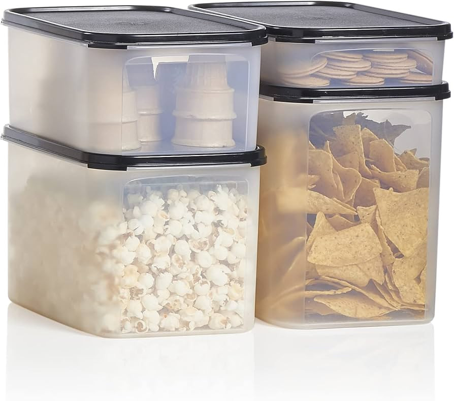 Tupperware Brand Modular Mates Rectangular Set - 4 Dry Food Storage Containers with Lids (8½ Cup... | Amazon (US)