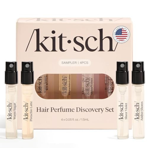 Kitsch Hair Perfume For Women (Discovery Set) - Pistachio Latte, Warm Sugar, Sheer Violet & Amber Waves - Patented Odor-Eliminating Technology, Hair Spray and Body Mist - 4 x 1.5mL | Amazon (US)